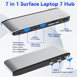 Surface Laptop 7 USB Hub Docking Station, Surface Laptop 2024 Acces...