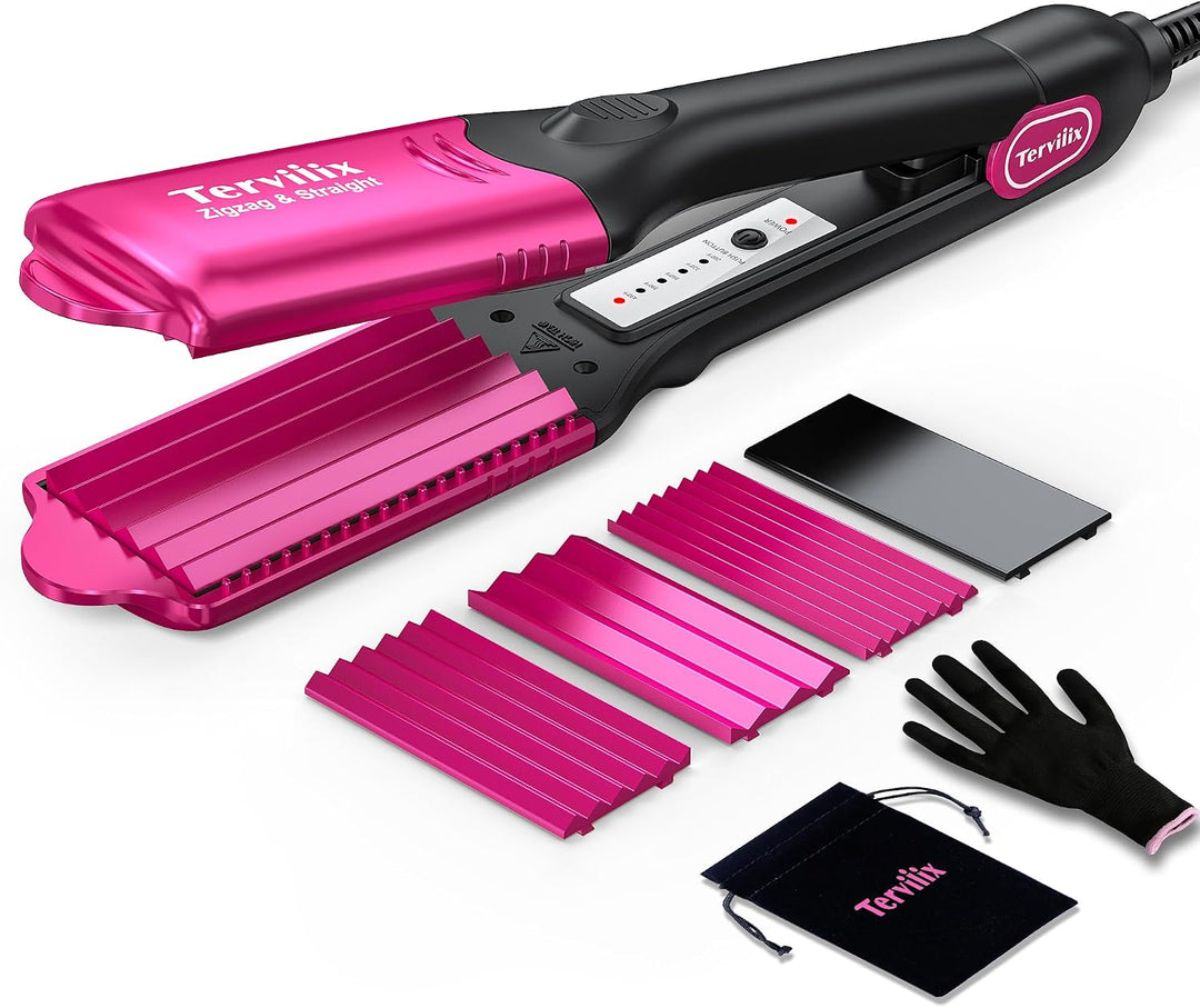 Terviiix Rizadora de Cabello para Mujeres con 4 Placas Intercambiab...