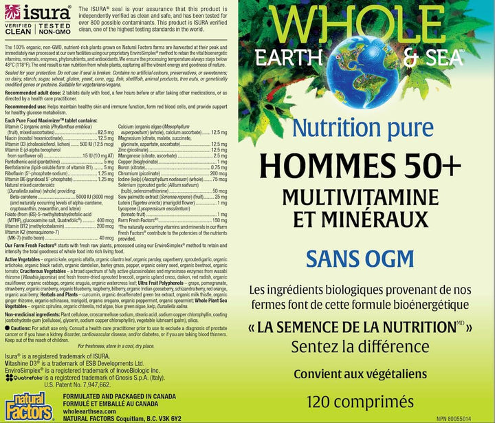 Natural Factors Whole Earth &amp; Sea - Multivitamínico y mineral p...
