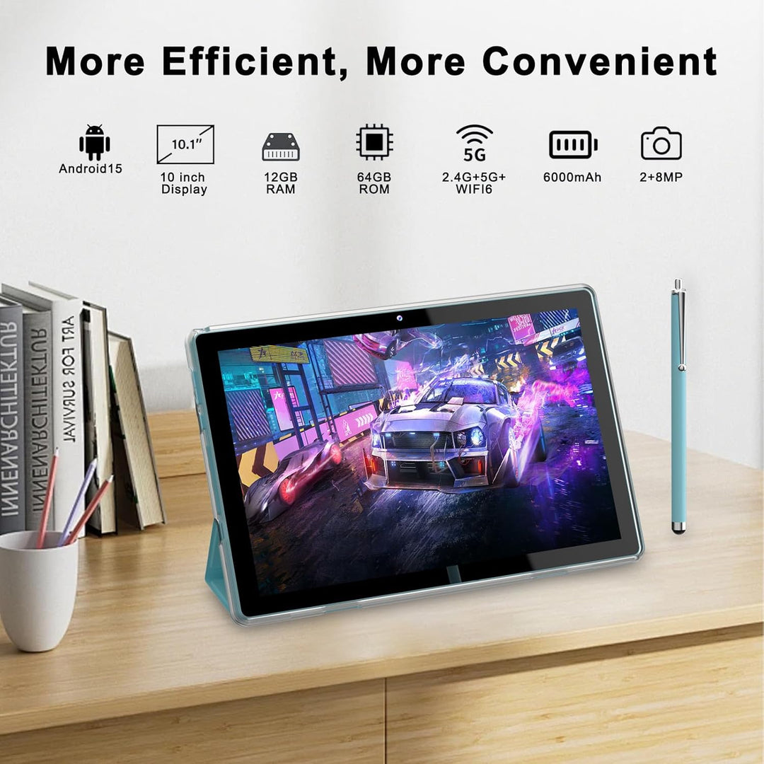 HOTTABLET Tablet Android 15 de 10" con estuche\/lápiz capacitiv...
