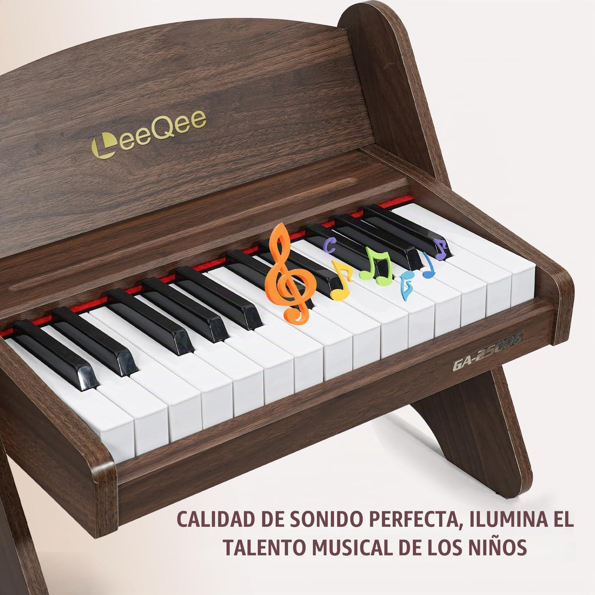 Piano de bebé para niños pequeños, piano de madera de 25 teclas para niños con control de volumen, mini instrumento educativo de música digital, piano de madera portátil de doble modo para niños de 3 años en adelante