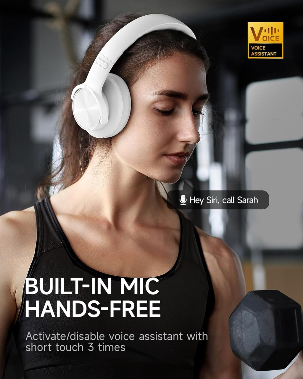 Picun Auriculares Bluetooth B8, auriculares inalámbricos de 120 horas, Blanco