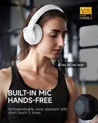 Picun Auriculares Bluetooth B8, auriculares inalámbricos de 120 horas, Blanco
