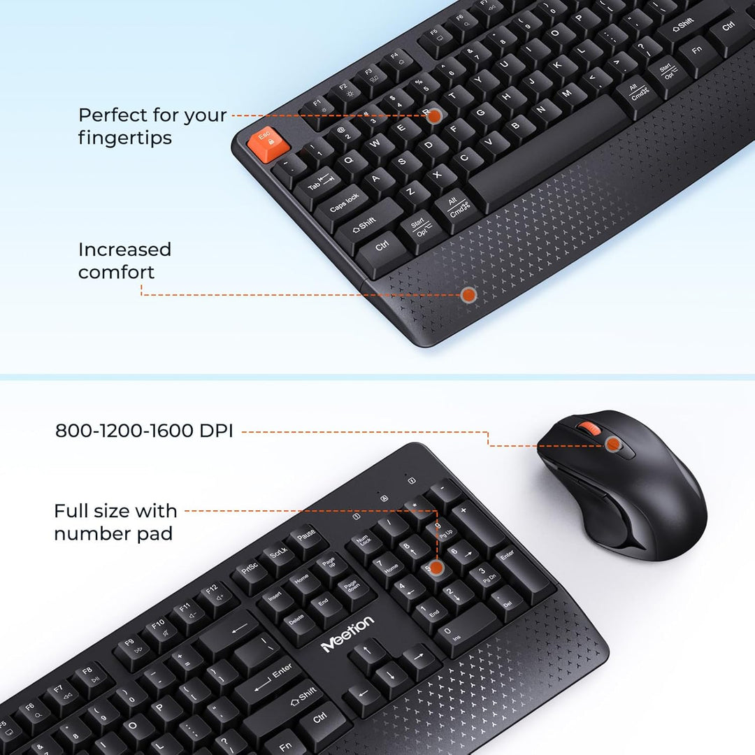 MEETION Nuevo teclado y ratón inalámbrico, combo de teclado y ratón...