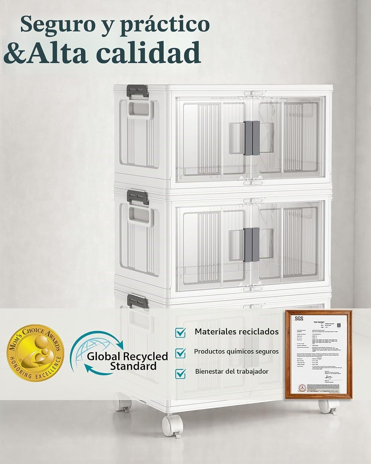OlarHike - Contenedores de almacenamiento de 97 cuartos de galón con tapas para armario, garaje, estantes, paquete de 3