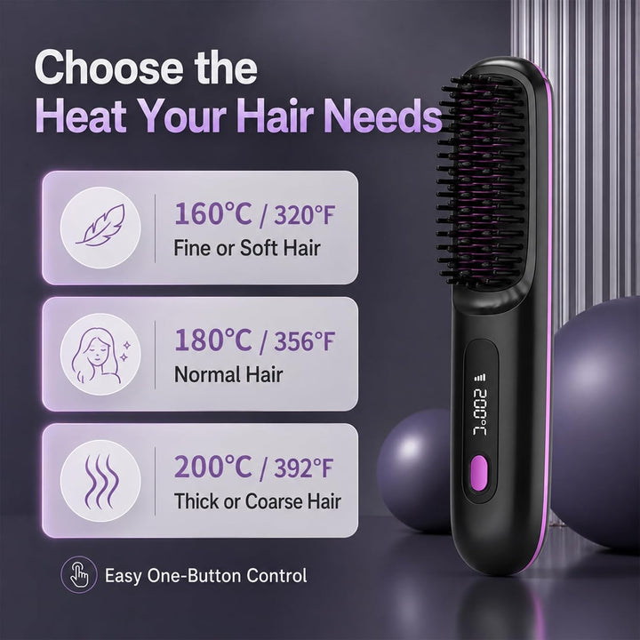 XUNIQ Go Brush Pro - Cepillo alisador de pelo inalámbrico, portátil...