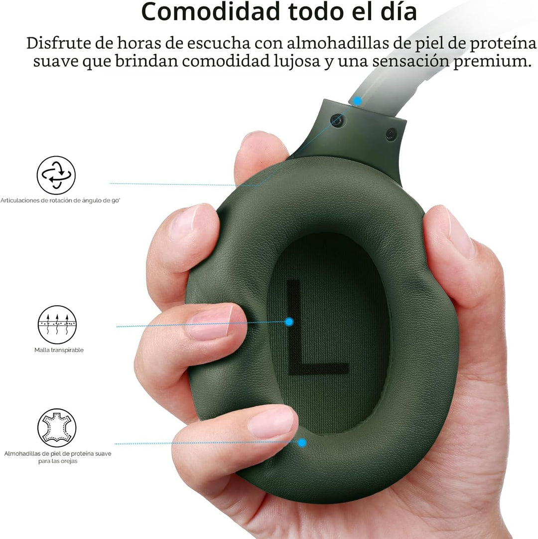 TOZO Auriculares híbridos HT3 con cancelación de ruido, batería de...