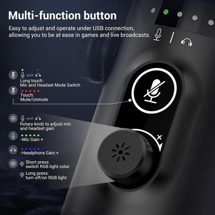 FDUCE Kit de micrófono para juegos USB\/XLR, micrófono dinámico de...