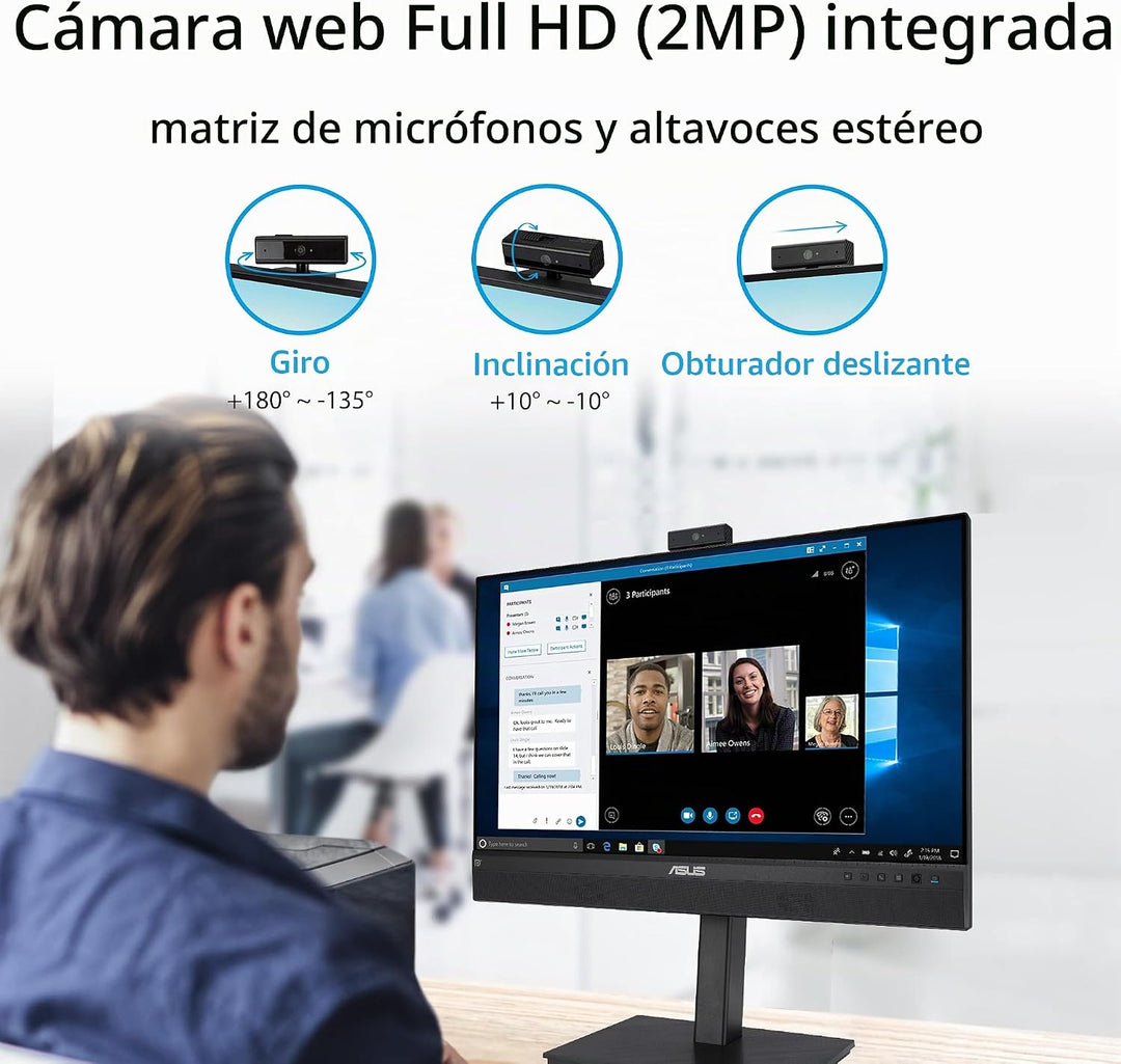 ASUS Monitor de videoconferencia 1080P de 24 pulgadas (BE24ECSNK) -...