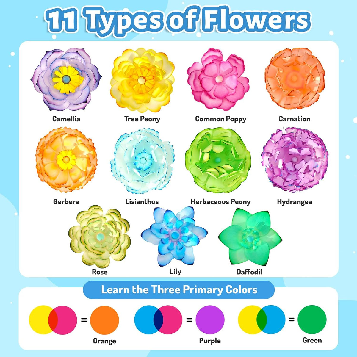 Kit de flores de papel, kit de fabricación de flores para niños, regalo