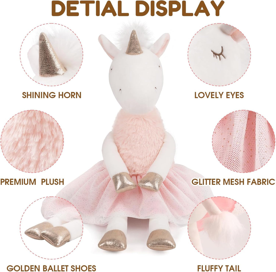 Mikkee Fluffie - Peluche de unicornio bailarina de 15 pulgadas, ani...