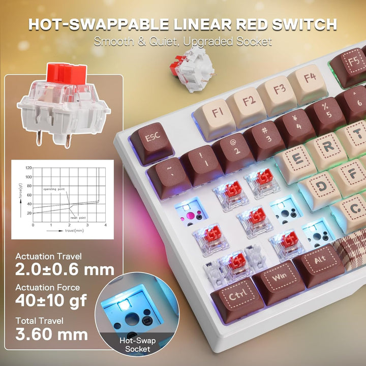 Redragon K668 Xmas Teclado Gaming RGB Cableado con Gasket, Teclado...