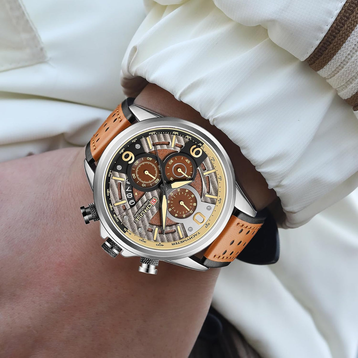 Relojes Casual para Hombre de Lujo con Esfera Grande y Correa de Cuero de Fashion