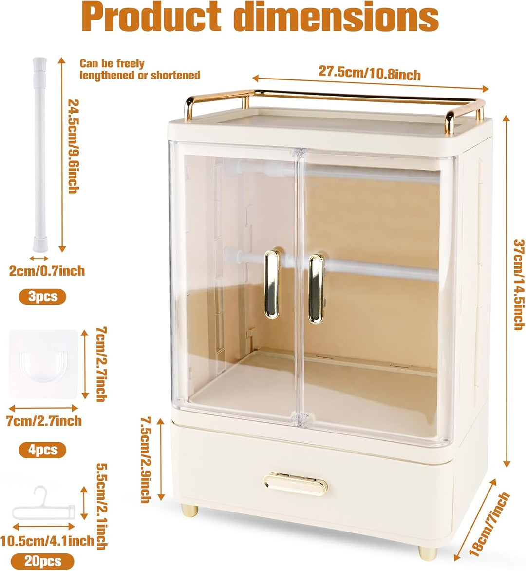 Armario plegable para muñecas con soporte compatible con Labubu, 10...