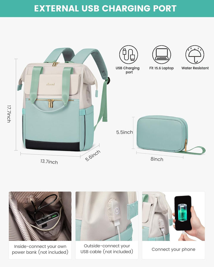 LOVEVOOK Mochila para Portátil para Mujeres, Mochila de Trabajo Con...