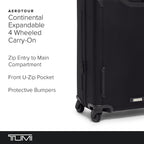TUMI Aerotour - Maleta de mano grande expandible con 4 ruedas, 21.75 pulgadas, color negro