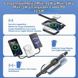 Cargador portátil magnético de 10000 mAh para iPhone con cables int...