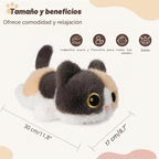YOUBLEK Animales de peluche con peso, gato calicó