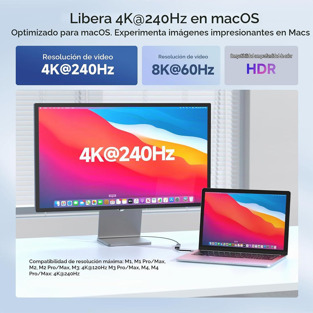 Cable Matters Adaptador unidireccional USB-C a HDMI 2.1 de 48Gbps para
