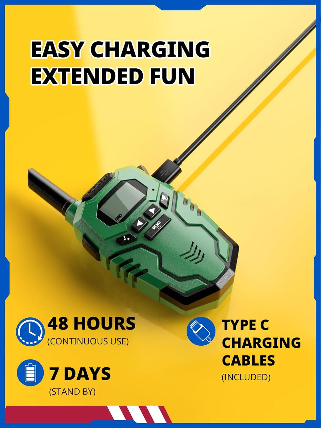 Inspireyes Walkie Talkies Juguetes para niños recargables, radio de...