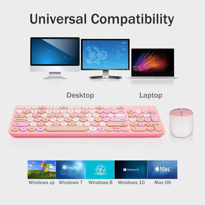 Combo de teclado y mouse inalámbricos, teclado retro de máquina de...