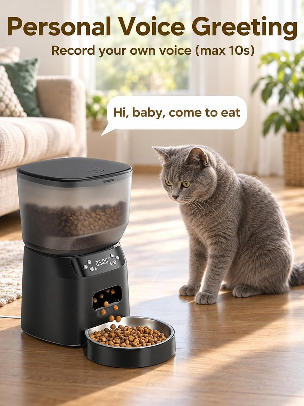 Alimentador automático para gatos y fuente de agua para gatos