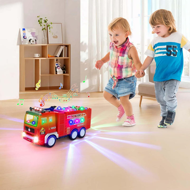 Camión de Bomberos Juguetes con Música 4D Luz LED Automática Luz In...