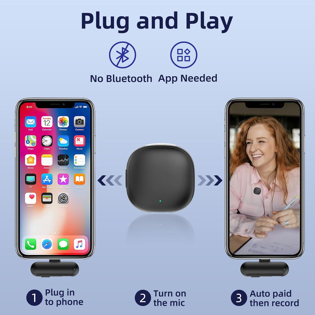 NPTCL Micrófono inalámbrico para iPhone 17 16 15 - Mini micrófono U...