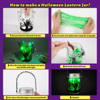AuroTops Manualidades de Halloween para niños, paquete de 8 tarros de masón