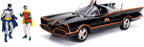 Jada DC Comics 1:18 1966 Serie de TV clásica Batmobile - Coche fundido a presión con figuras de Batman y Robin de 3 pulgadas, juguetes para niños y adultos