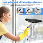 Aspiradora de ventana inalámbrica, 2000 Pa, limpiador eléctrico recargable de ventana con tanque de agua de 6.8 fl oz, kit de limpieza con botella de spray y almohadilla de microfibra para vidrio