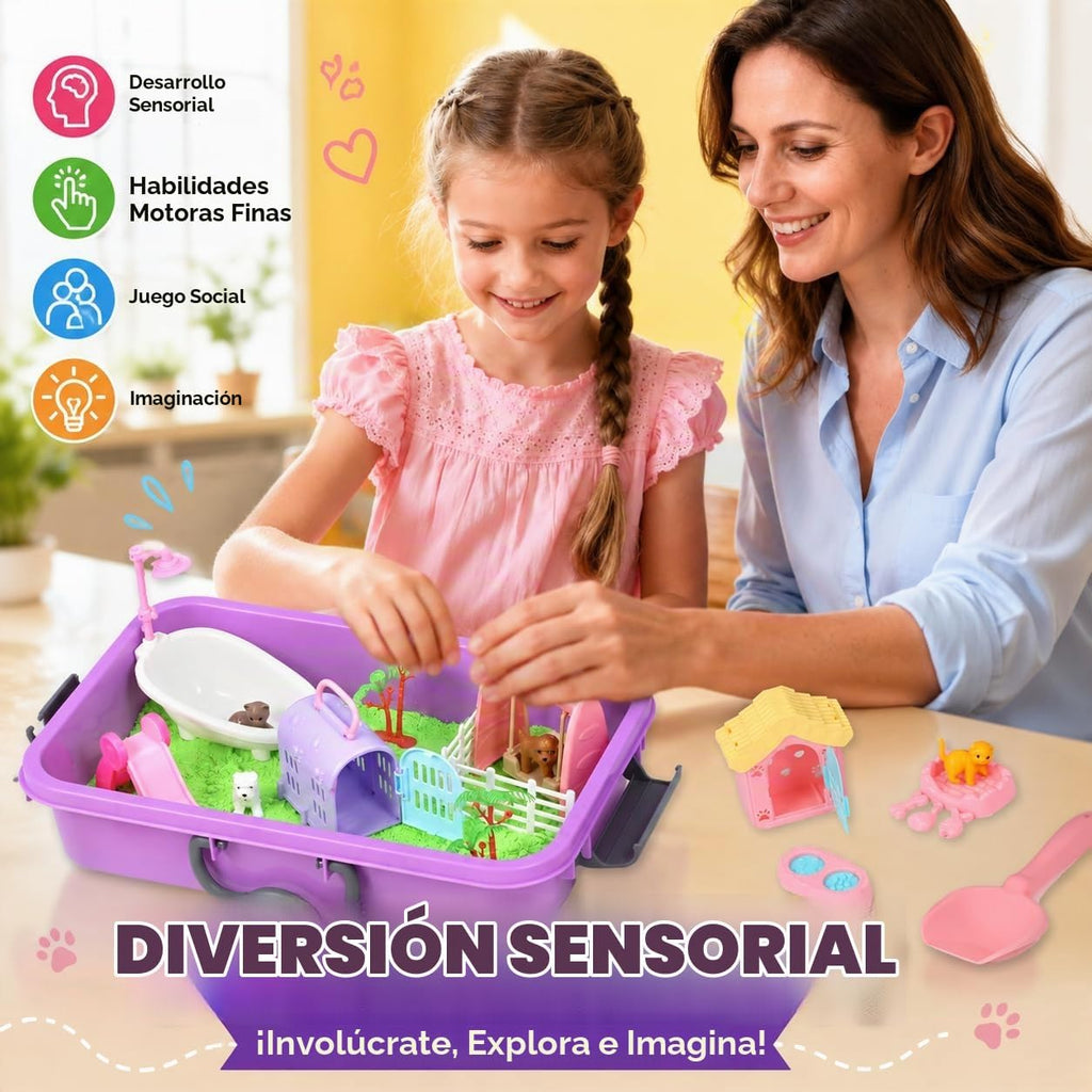 Pet Sensory Bin, Dog & Cat Sand Box Play Sand Kit, Sensory Toys