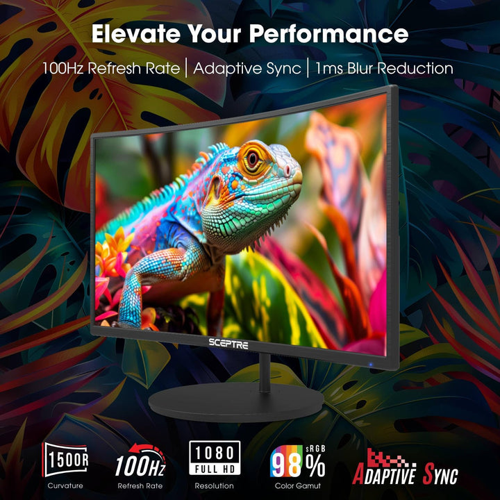 ¡Nuevo! Sceptre - Monitor curvo para videojuegos de 27 pulgadas, 10...