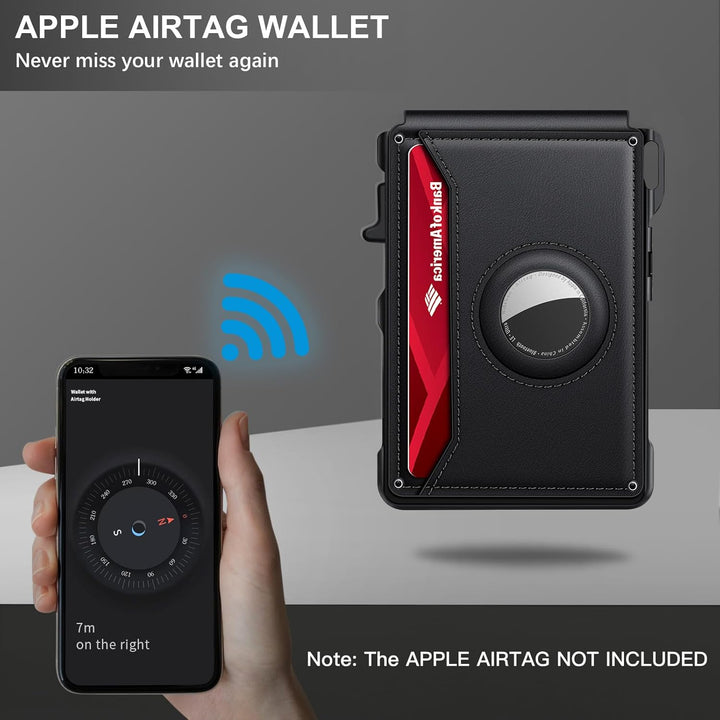 KIKVES Billetera Airtag para hombre, billetera inteligente para hom...