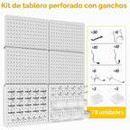 Kit organizador de tablero perforado, paquete de 6 paneles de metal de