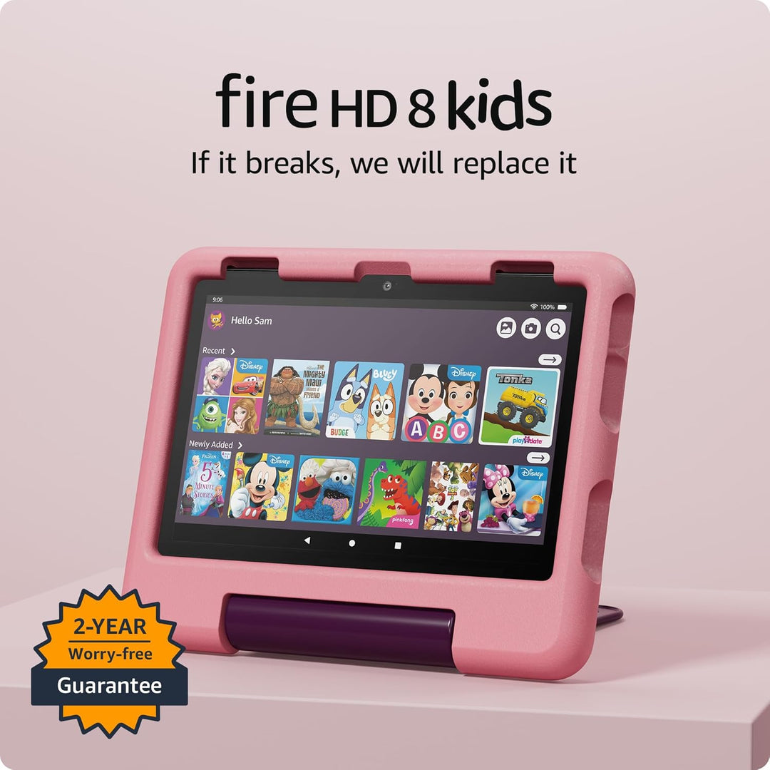 Tablet Amazon Fire HD 8 Kids (últ. modelo), de 3 a 7 años. Con bril...