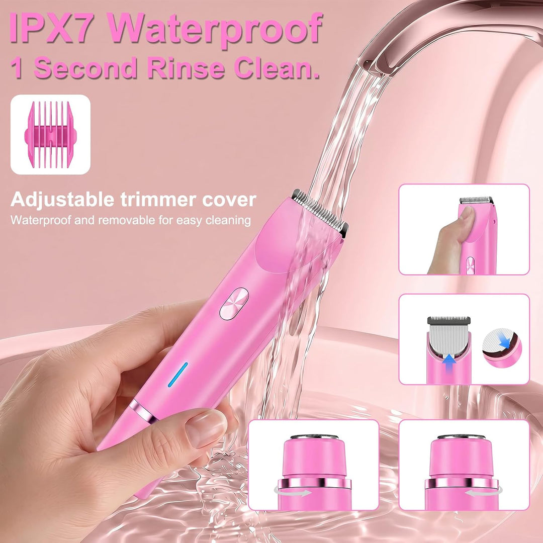 Debark Recortadora de bikini 2 en 1 para mujer, maquinilla de afeit...