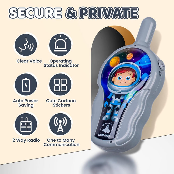 Walkie Talkies para niños, paquete de 2 unidades, temática de astro...