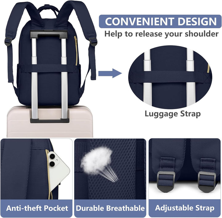 Mochila para laptop para mujer, bolsa de trabajo, mochila de viaje...