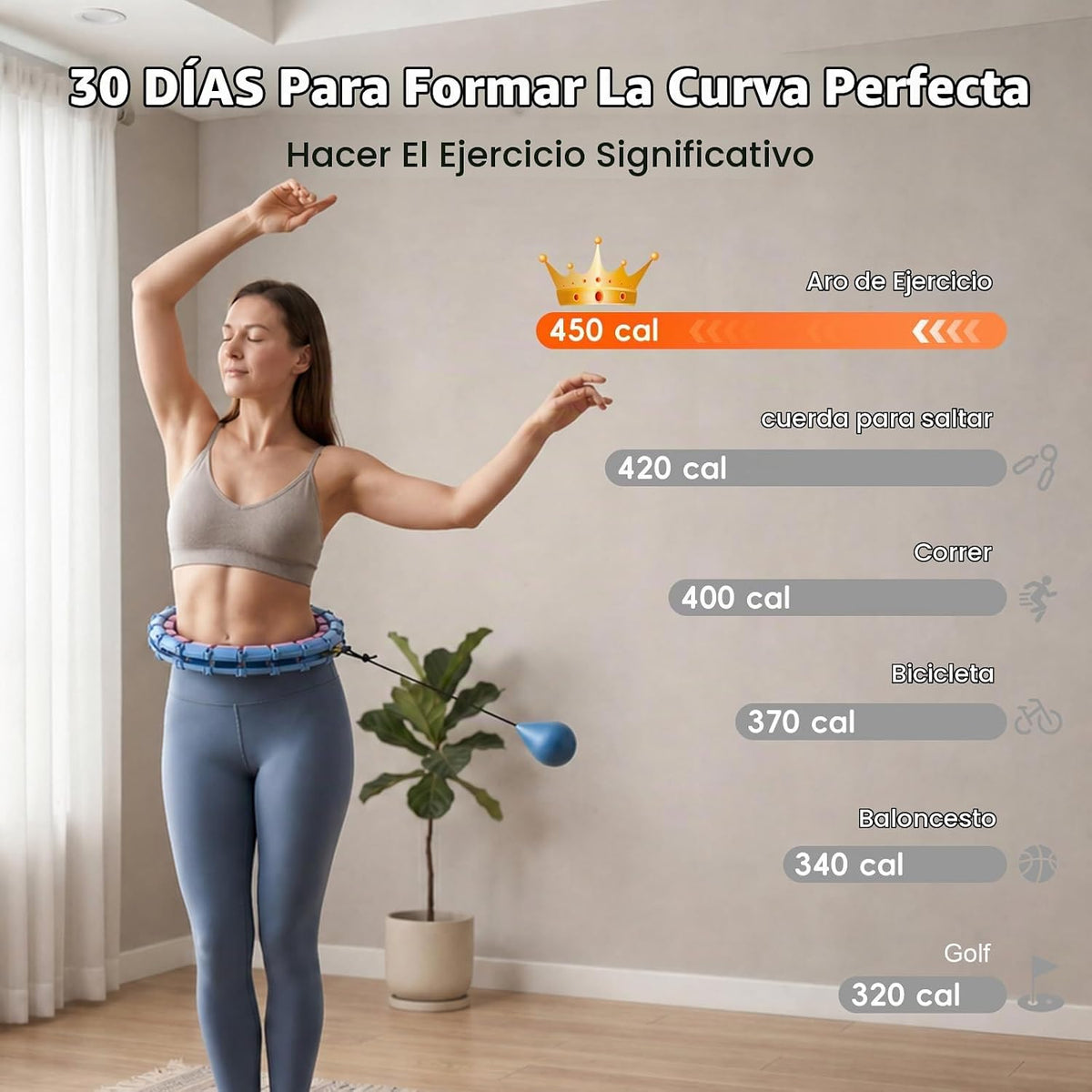 32 Knots Weighted Hula Infinity Fitness Detachable Hoop, 65 Inch Plus Size