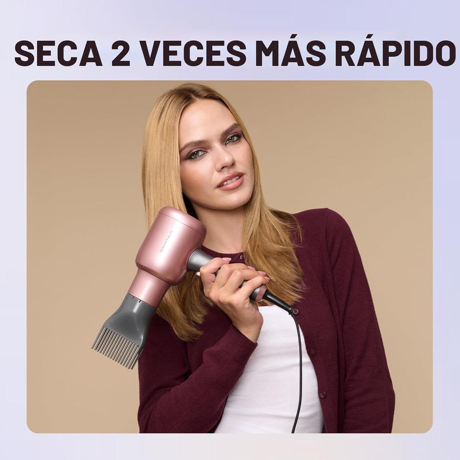 Wavytalk - Secador de pelo iónico con difusor y peine para cabello...