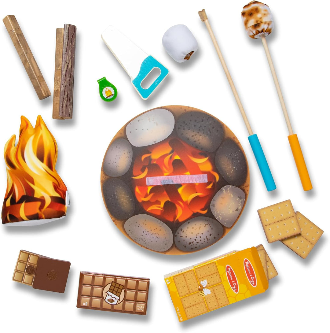Melissa &amp; Doug: set de juego de fogata S\u2019mores con comida...
