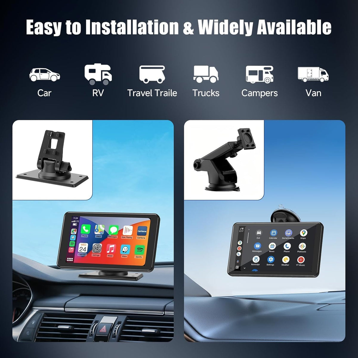 Estéreo inalámbrico portátil Carplay para automóvil