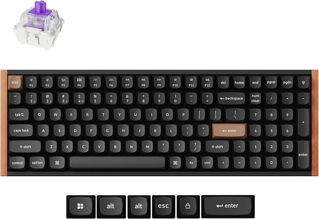 Keychron K4 HE - Teclado inalámbrico de efecto Hall al 96% con almohadilla numérica, interruptores magnéticos de disparo rápido, lanzador QMK, 2.4 GHz/Bluetooth/cableado, Mac y ventanas, marco de