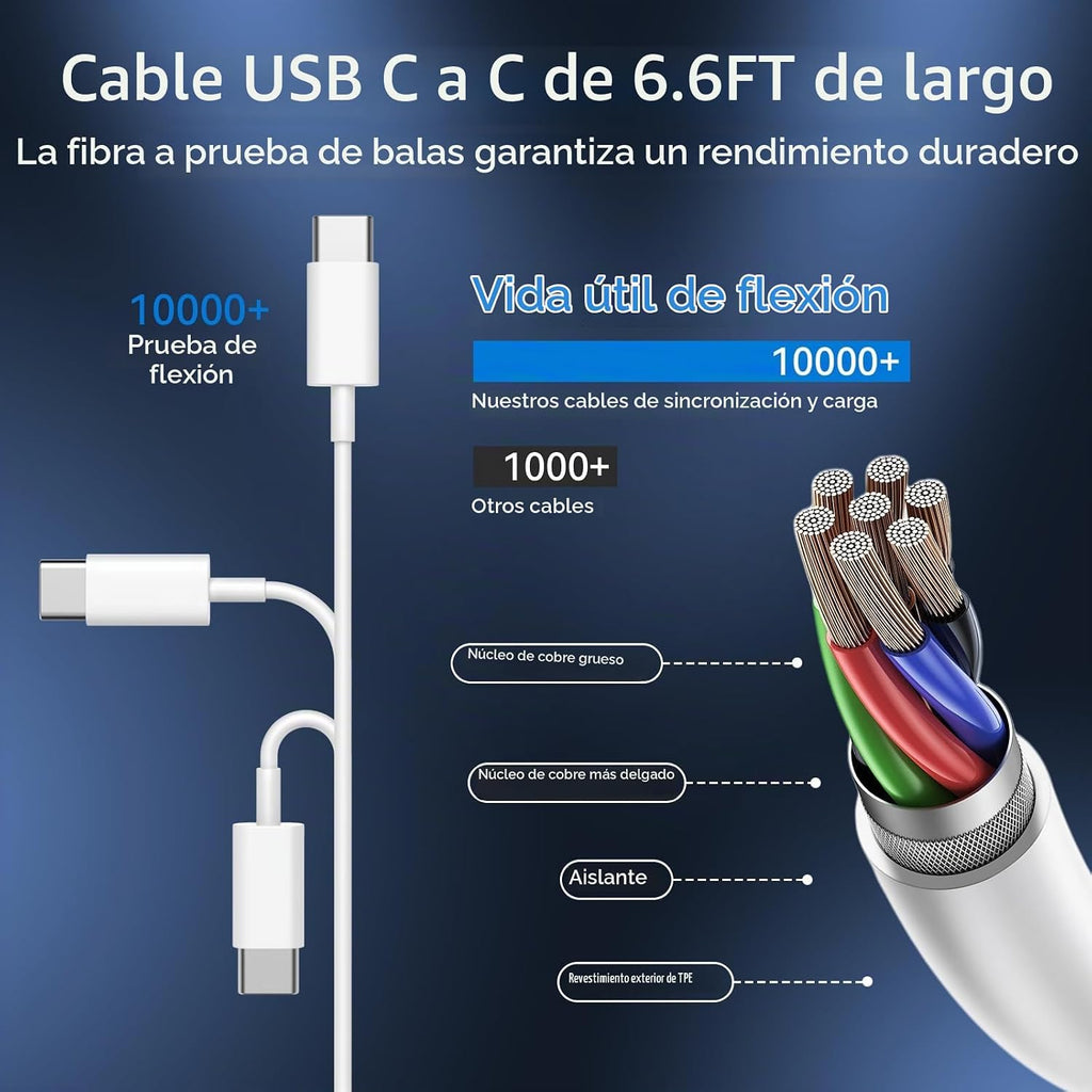 Cargador de carga rápida para iPhone 18, 17, 16, 15, cargador tipo C