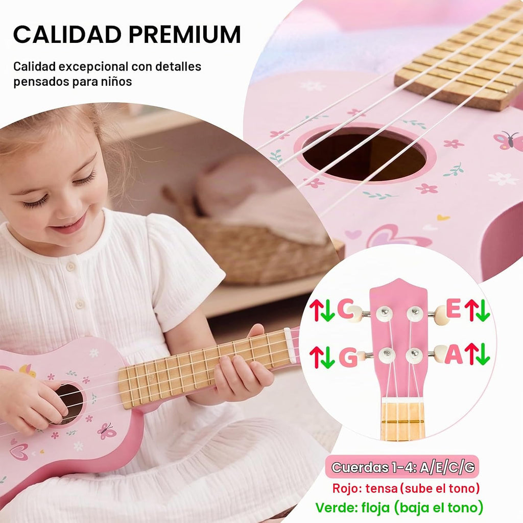 Juego de guitarra para niños pequeños, instrumentos musicales de madera