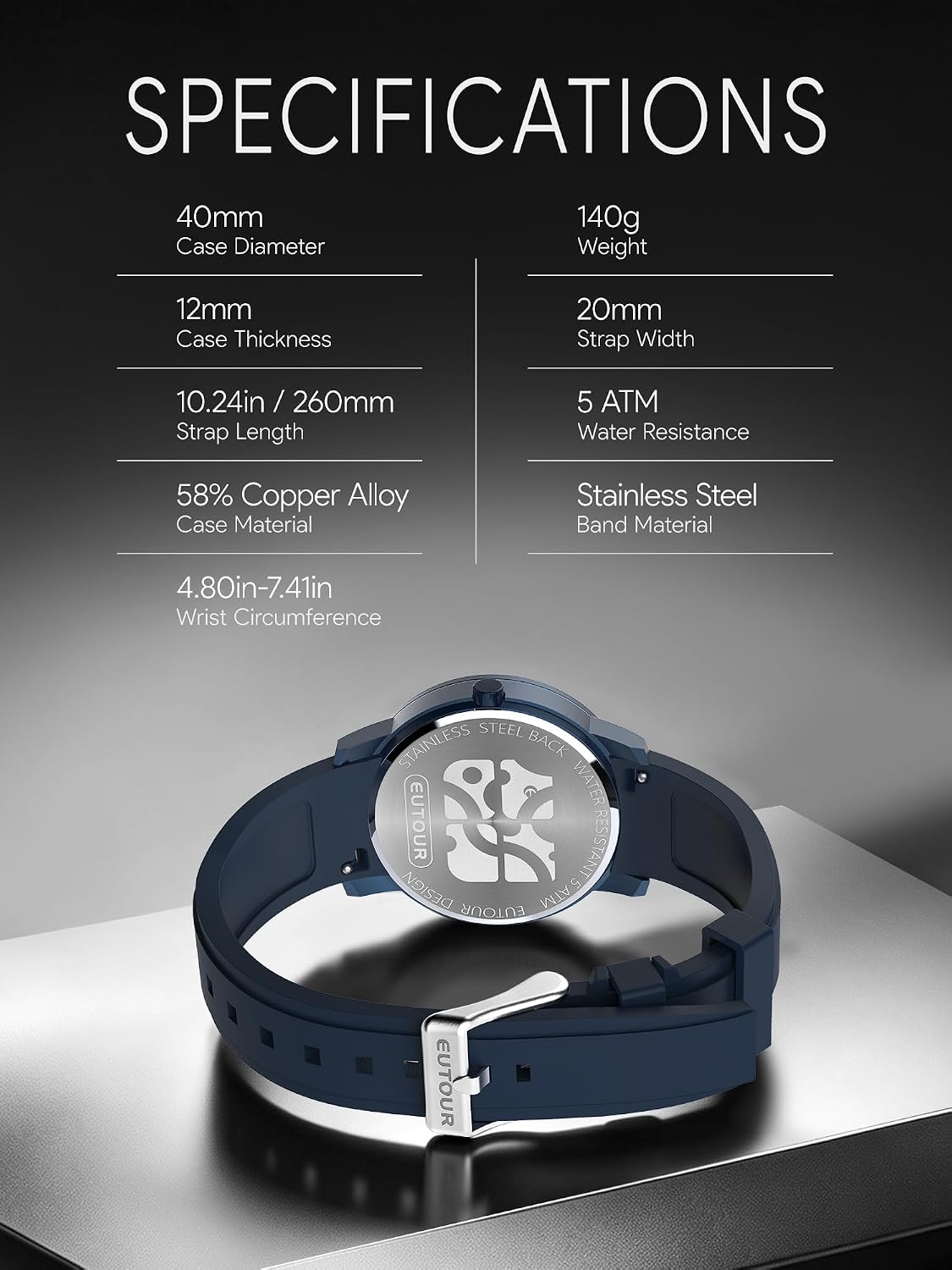 EUTOUR Reloj analógico de cuentas magnéticas, correa de acero inoxidable y diseño único de puntero, relojes magnéticos unisex, reloj magnético súper fuerte para hombre