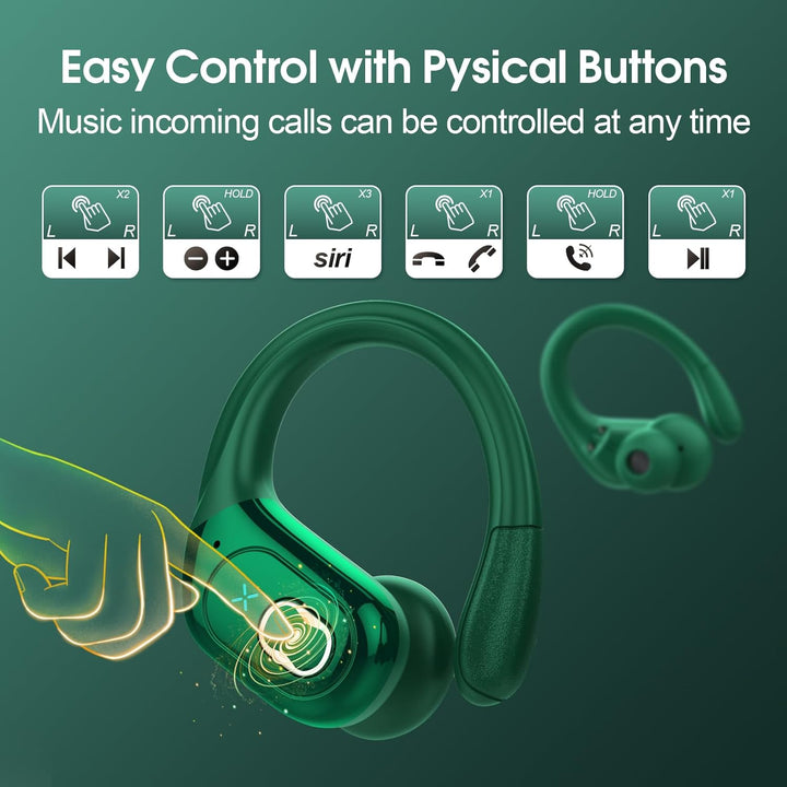 Aptkdoe Auriculares Inalámbricos 75hrs Bluetooth 5.4 Headphone Spor...
