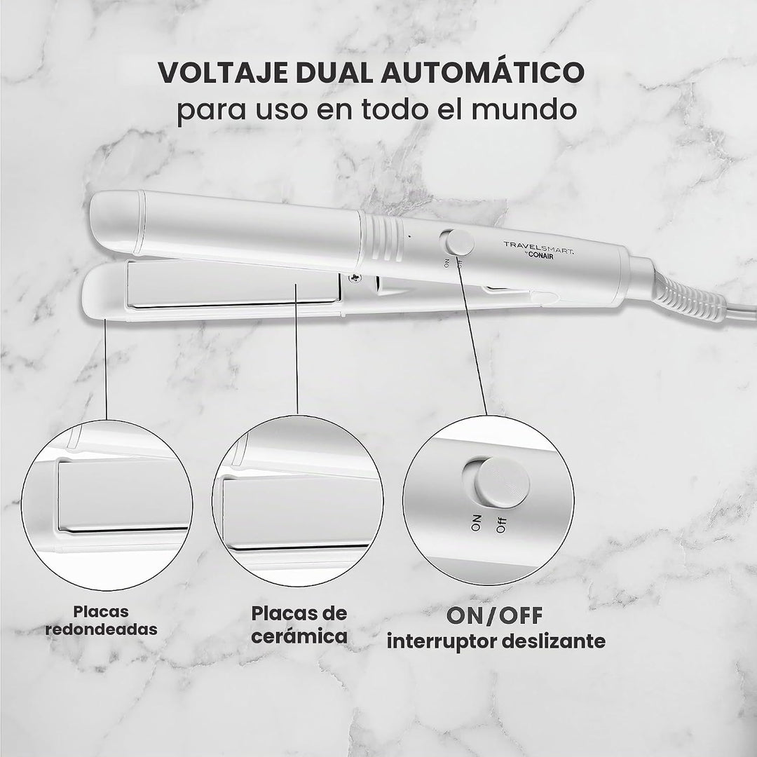 Conair Travel Smart - Plancha de viaje portátil, plancha de cerámic...