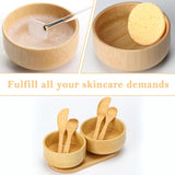 14 piezas de suministros de esteticista de bambú, 2 tazones para me...